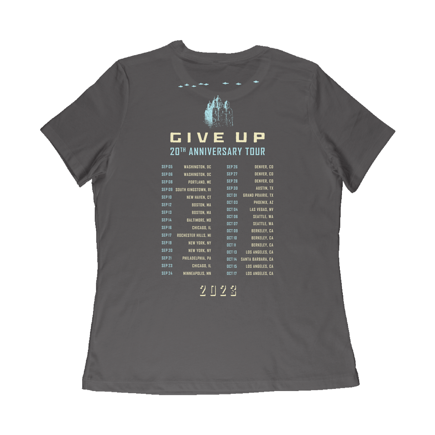 Give Up Album Cover Womens Tour T-Shirt